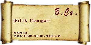 Bulik Csongor névjegykártya